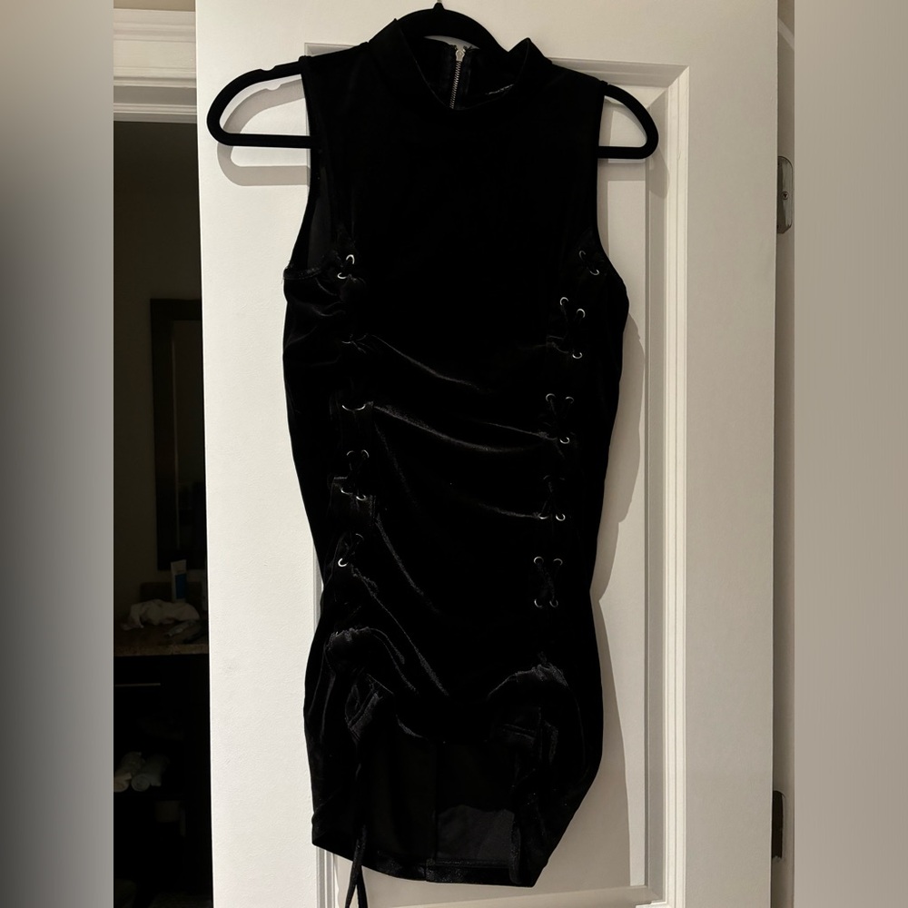 Black velvet dress